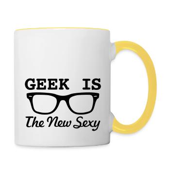 GEEKS SIND SEXY! - Tasse zweifarbig - Weiß/Gelb - Rechts