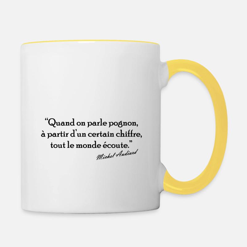 Pognon - Mug contrasté - blanc/jaune