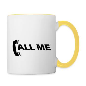 call_me_1c - Mug contrasté - blanc/jaune - Droite