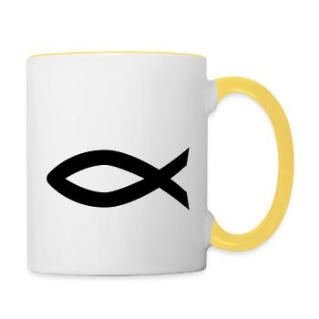 Christianisme - Mug contrasté - blanc/jaune - Droite