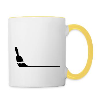 Pinsel - Tasse zweifarbig - Weiß/Gelb - Rechts