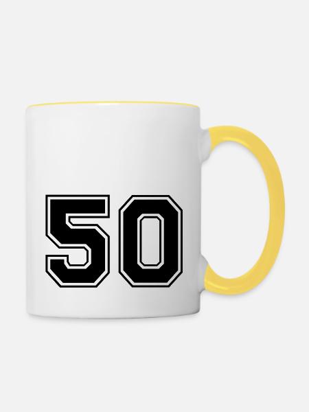 50 - Tasse zweifarbig - Weiß/Gelb