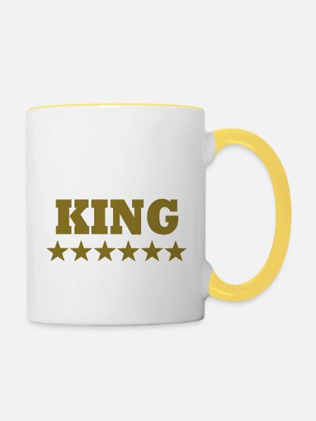 King - Tasse zweifarbig - Weiß/Gelb