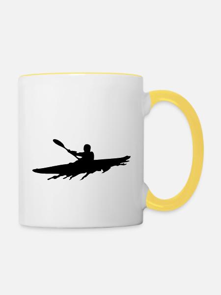 Kayak Dude - Tasse zweifarbig - Weiß/Gelb