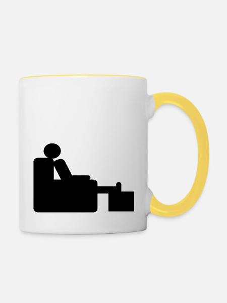 sofa - Tasse zweifarbig - Weiß/Gelb