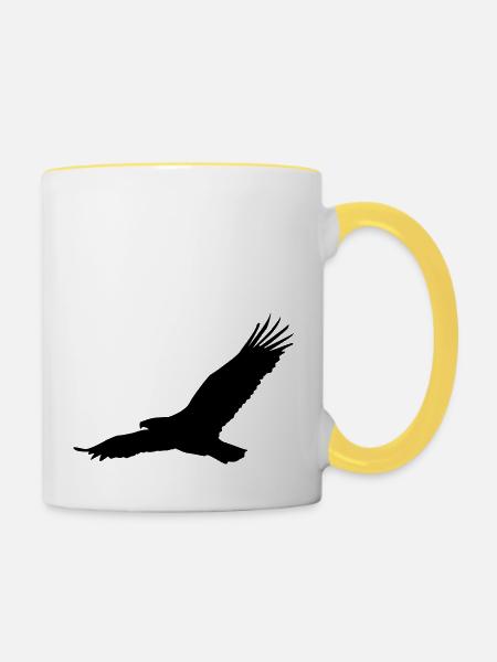 Adler - Tasse zweifarbig - Weiß/Gelb