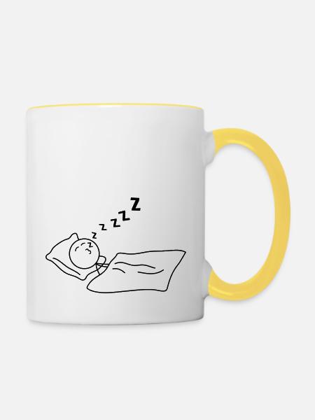 Sleeping - Tasse zweifarbig - Weiß/Gelb