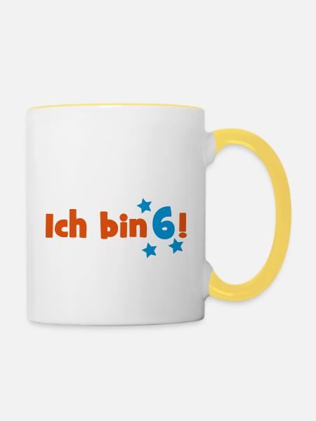 6 - Tasse zweifarbig - Weiß/Gelb