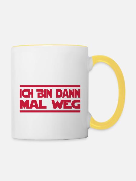 Junggeselle - Tasse zweifarbig - Weiß/Gelb