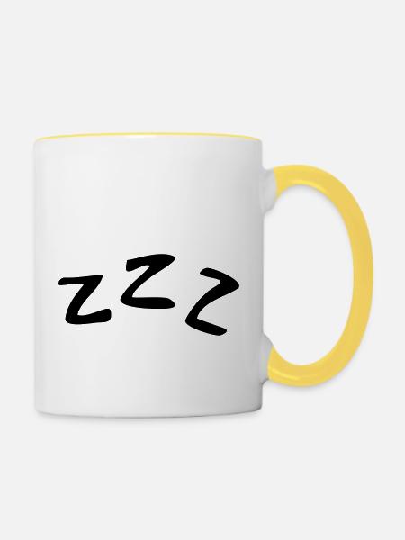 Sleeping ZZZ - Tasse zweifarbig - Weiß/Gelb
