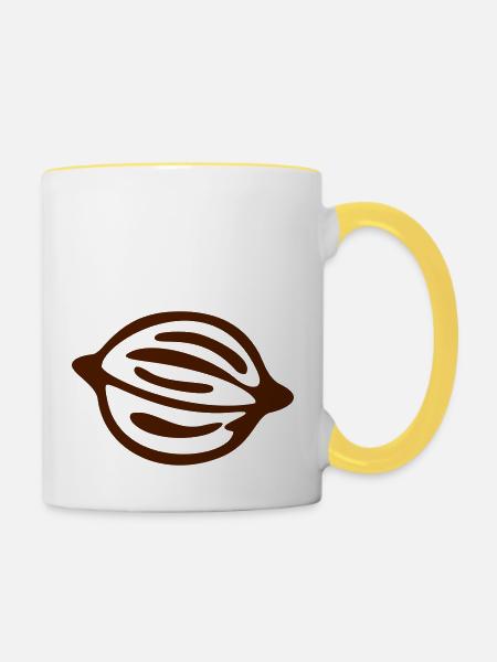 Walnut - Tasse zweifarbig - Weiß/Gelb