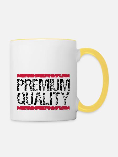 Cool Premium-Quality Logo-Design - Tasse zweifarbig - Weiß/Gelb