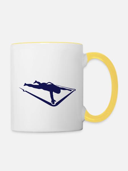 auf Herren Billard - Tasse zweifarbig - Weiß/Gelb