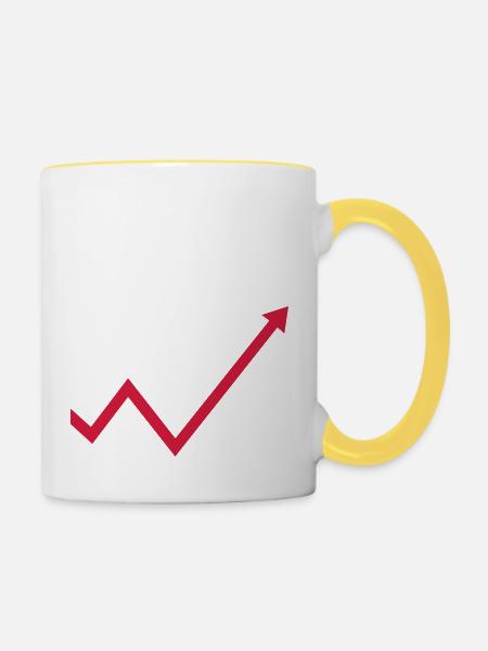 wachstum - Tasse zweifarbig - Weiß/Gelb