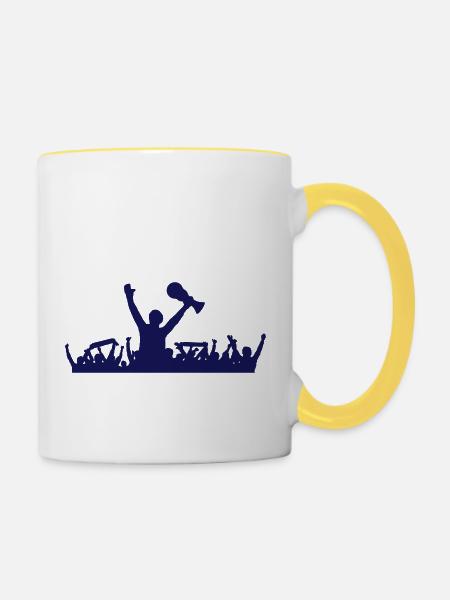 Fans Fussball Weltmeister - Tasse zweifarbig - Weiß/Gelb