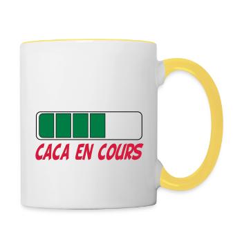Caca en cours - Contrasting Mug - white/yellow - Right