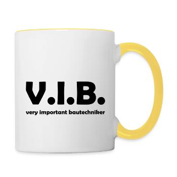Very Important Bautechniker - Tasse zweifarbig - Weiß/Gelb - Rechts