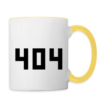 cool error 404 fehlermeldung falsch kein internet - Mug contrasté - blanc/jaune - Droite