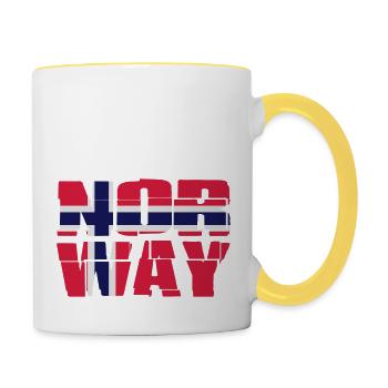 Norway Flag - Mug contrasté - blanc/jaune - Droite