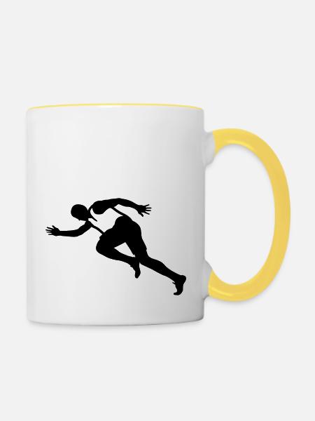 Laufen - Tasse zweifarbig - Weiß/Gelb