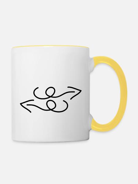 pfeile - Tasse zweifarbig - Weiß/Gelb