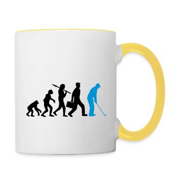 Golf spielen Evolution - Tasse zweifarbig - Weiß/Gelb - Rechts