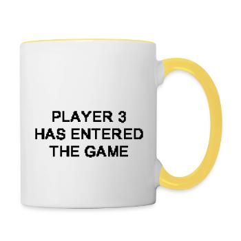 Player 3 Baby - Tasse zweifarbig - Weiß/Gelb - Rechts