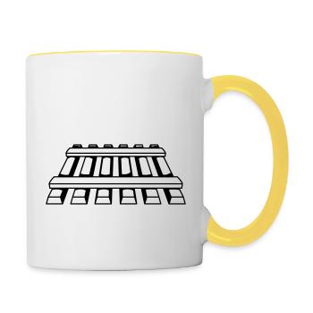 Track rails route - Contrasting Mug - white/yellow - Right