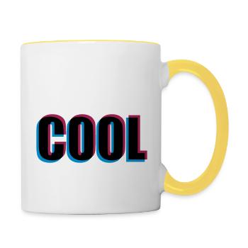 Effet 3D cool - Mug contrasté - blanc/jaune - Droite
