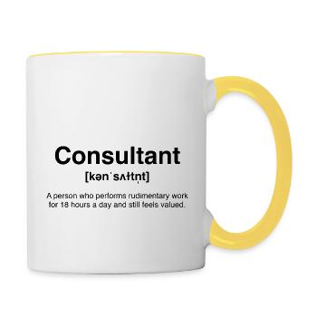 Consultant - Business Consultant - Corporate Life - Contrasting Mug - white/yellow - Right