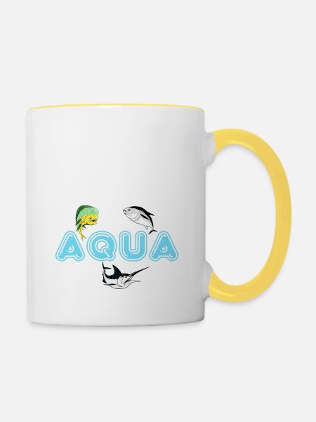 Aqua - Tasse zweifarbig - Weiß/Gelb