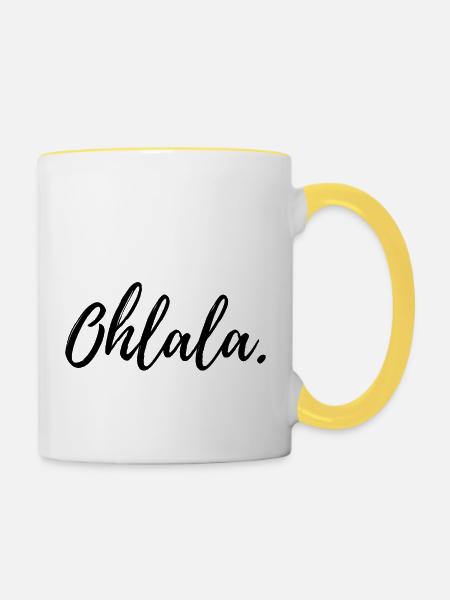 OHLALA - Tasse zweifarbig - Weiß/Gelb