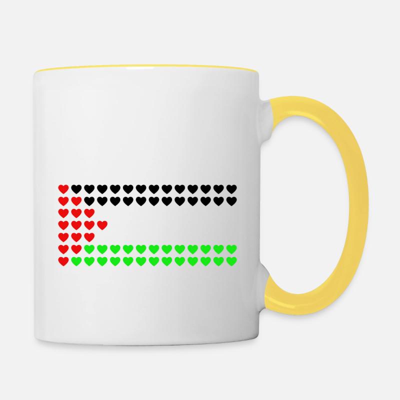 Palestine libre - Mug contrasté - blanc/jaune