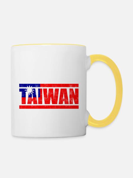 Taiwan - Tasse zweifarbig - Weiß/Gelb