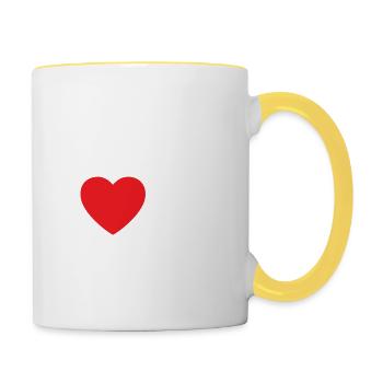 J’aime mon petit ami - Mug contrasté - blanc/jaune - Droite
