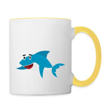 Requin - Mug contrasté - blanc/jaune - Droite