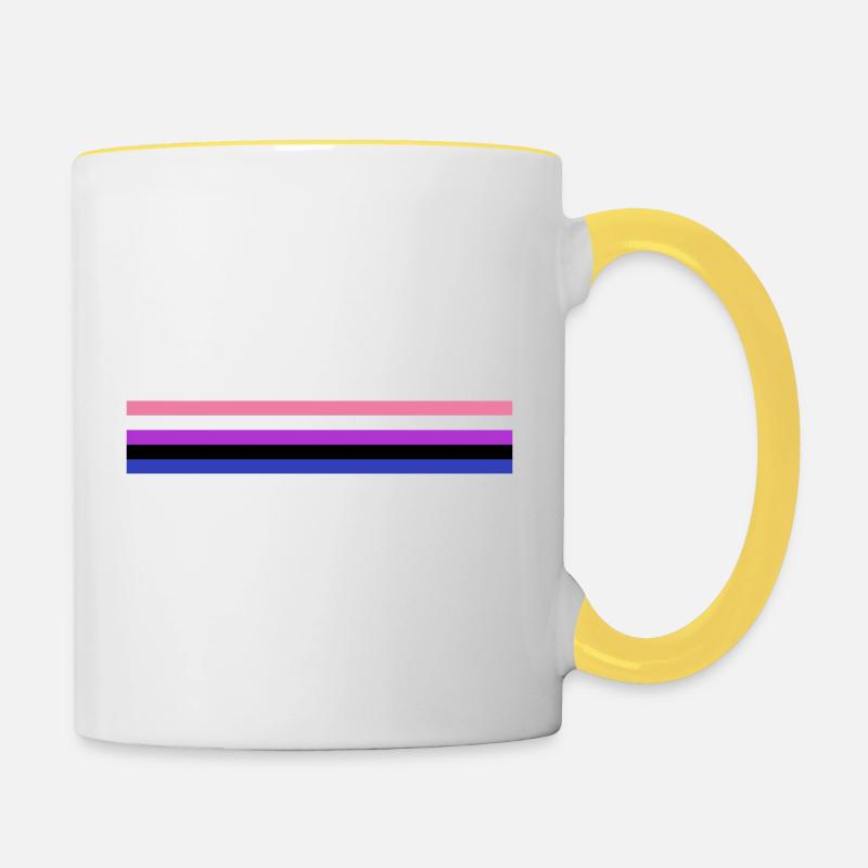 Drapeau Genderfluid - Mug contrasté - blanc/jaune