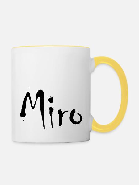 miro - Tasse zweifarbig - Weiß/Gelb