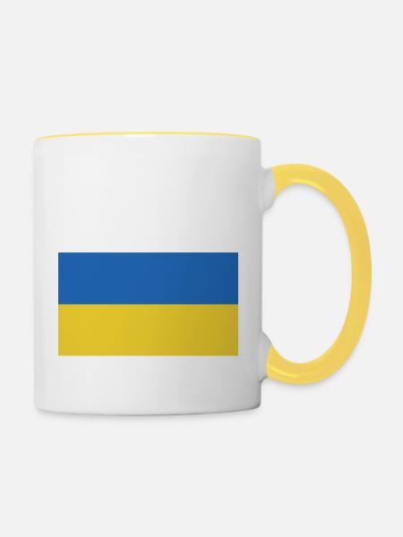 Ukraine Flagge - Tasse zweifarbig - Weiß/Gelb
