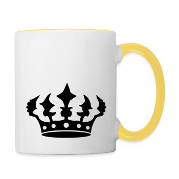 Conception de couronne dentelée - Mug contrasté - blanc/jaune - Droite