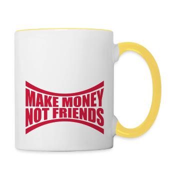 Saying Make Money - Contrasting Mug - white/yellow - Right