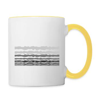 Bandes de lignes de conception - Mug contrasté - blanc/jaune - Droite