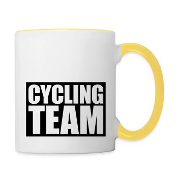 Cycling Team Shield - Contrasting Mug - white/yellow - Right