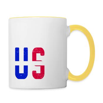 Usa Tennessee Vintage fier citoyen américain - Mug contrasté - blanc/jaune - Droite