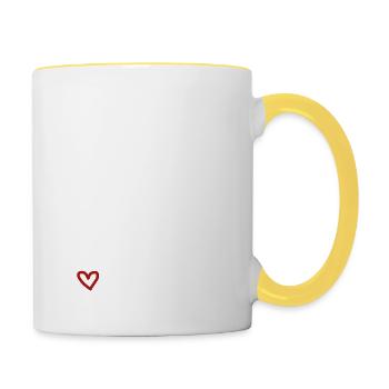 everything is connected love connection relationship - Contrasting Mug - white/yellow - Right