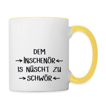 inschenör - Tasse zweifarbig - Weiß/Gelb - Rechts