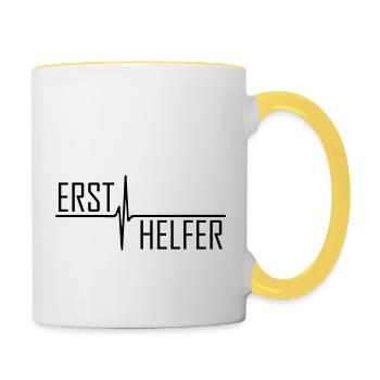 Ersthelfer Sanitäter erste Hilfe - Tasse zweifarbig - Weiß/Gelb - Rechts