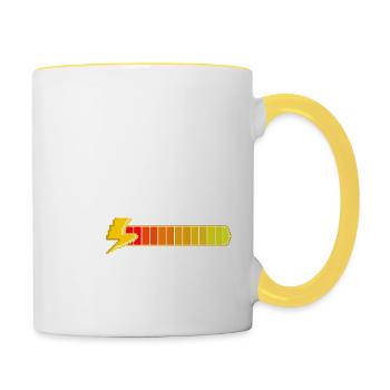 fencing pixel art - Contrasting Mug - white/yellow - Right