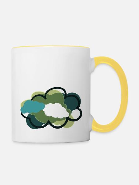 Clouds - Tasse zweifarbig - Weiß/Gelb