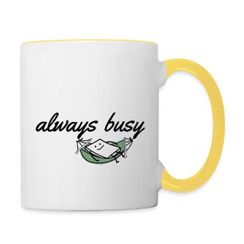 always busy - Contrasting Mug - white/yellow - Right